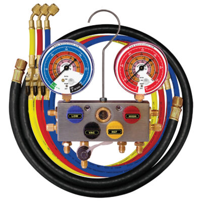 Wisepick R290 & R600A Refrigerant Charging Hose Set | With Gauge & 1/2" Acme Can Tap | 600 PSI Working Pressure