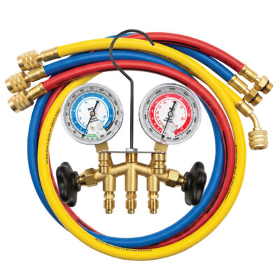R134a 2-WAY BRASS MANIFOLD GAUGE SET (2 1/2" GAUGES)